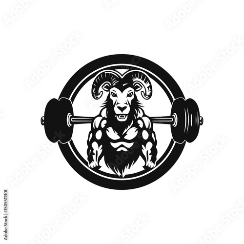 dumbbell logo with goat 6