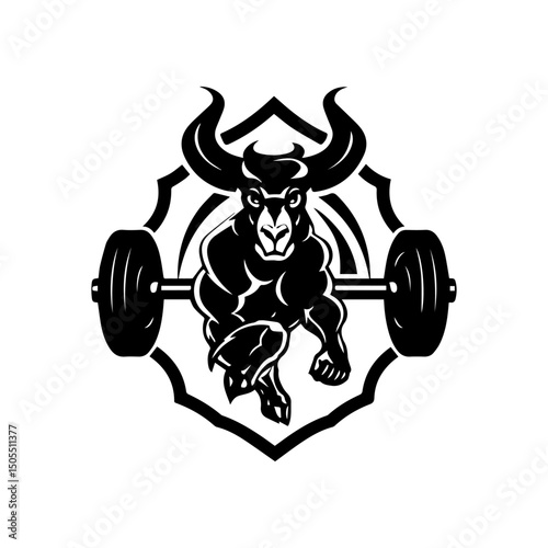 dumbbell logo with goat 13