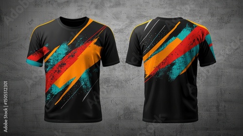 Modern t-shirt design concept with front and back views