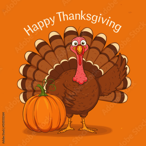 Happy Thanksgiving: A Turkey with Pie and Festive Chee