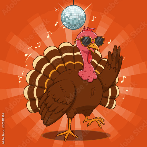 Happy Thanksgiving: A Turkey with Pie and Festive Chee