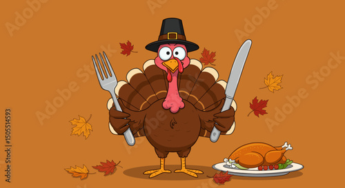 Let's Eat! Thanksgiving Turkey Ready to Celebrate"