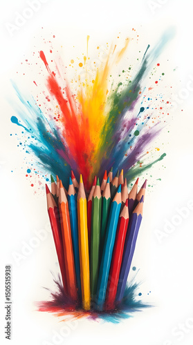 crayons et créativité colorée