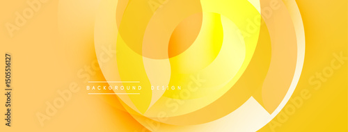 Bright yellow abstract layers create dynamic flow. Smooth curves suggest movement, warmth, modern aesthetic. Background features text background design.