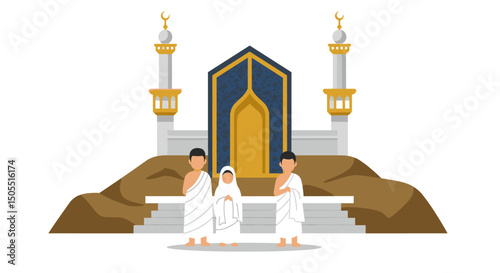 Pilgrims in Front of the Sacred Kaaba: A Symbol of Devotion and Faith