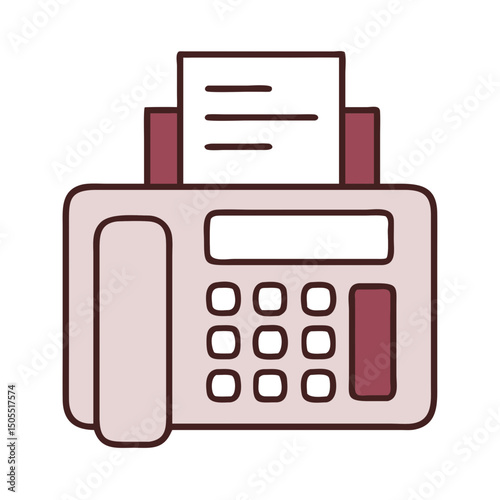 Fax machine illustration, office equipment, communication technology