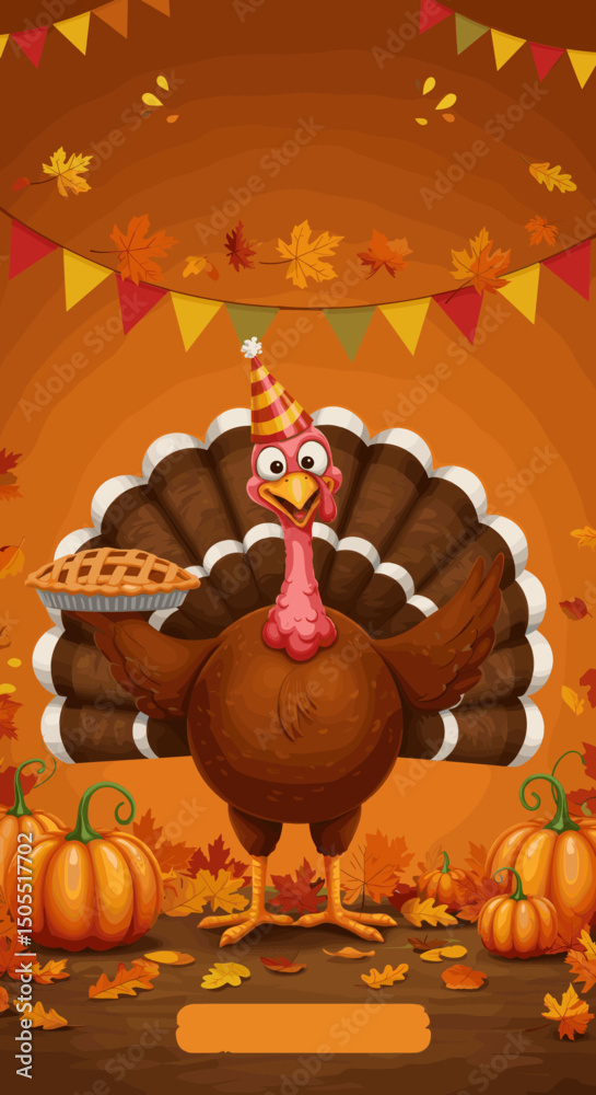 Fototapeta premium Dancing Turkey: A Fun and Quirky Thanksgiving Character
