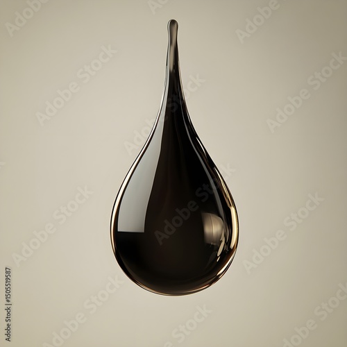 Dark Oil Drop Abstract Energy Power Fuel Resource Precious Liquid