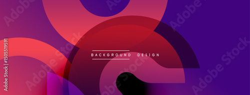 Abstract gradient shapes overlap, creating dynamic purple, red hues. Text reads background design centered within composition. Modern visual.