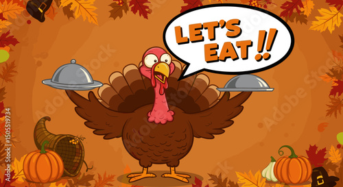 Let's Eat! Thanksgiving Turkey Ready to Celebrate"