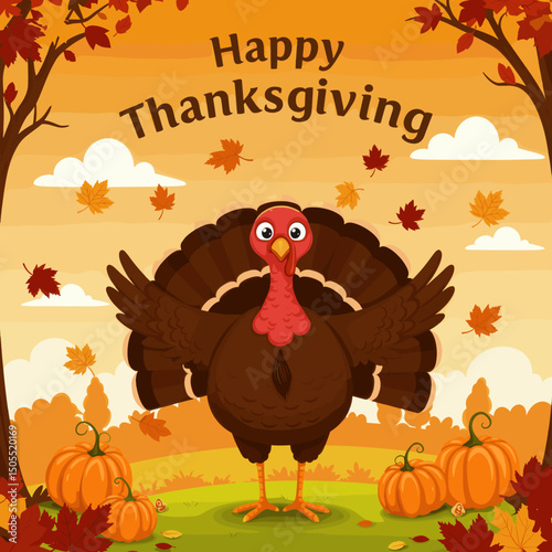 Let's Eat! Thanksgiving Turkey Ready to Celebrate"