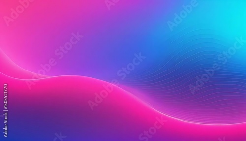 Abstract waves flow across gradient of pink, purple, and blue colors, creating a vibrant image.