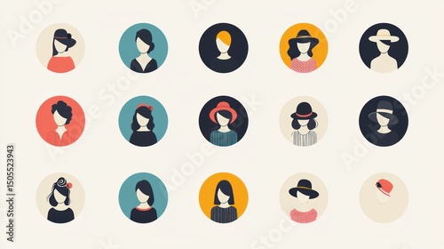 UI-ready fashion icon set with flat design