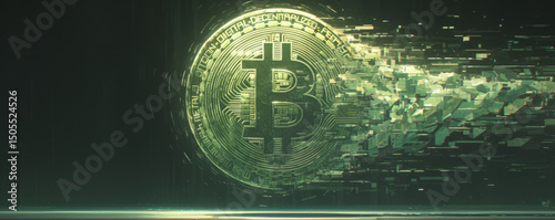 An abstract depiction of a bitcoin symbol