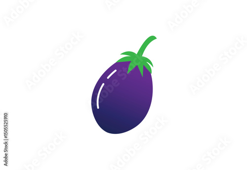 Colourful Vegetables Eggplant logo design, Vector design Template