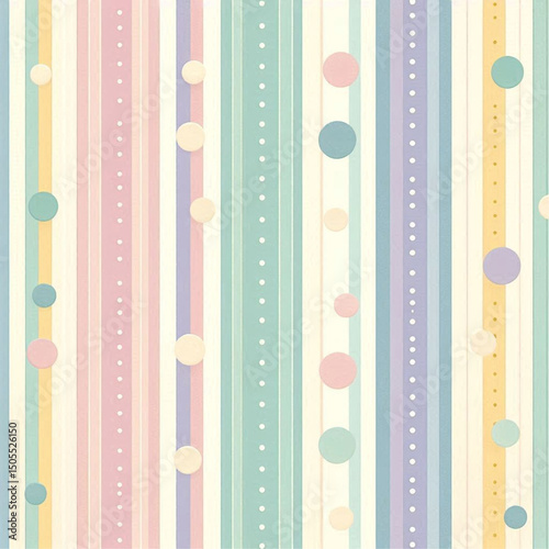  縦縞模様とドット