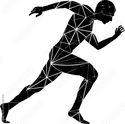 Running Man Silhouette Vector Illustration