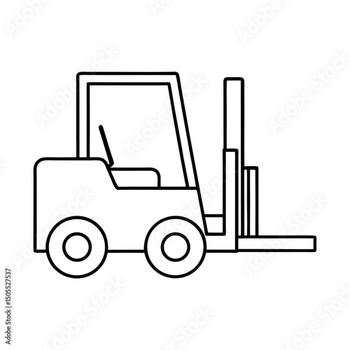 Forklift Outline Vector Illustration