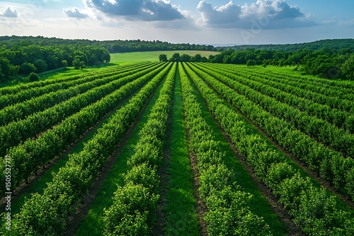 Fresh crop plantation in countryside field high resolution picture
