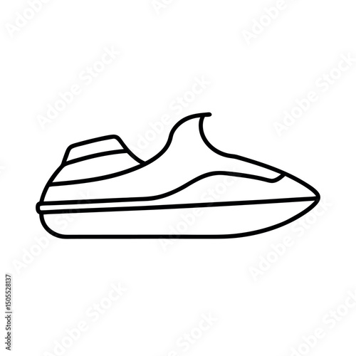 Jet Ski Outline Vector Illustration