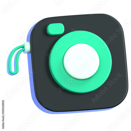 Camera app icon isolated. General user interface icon concept. 3D Illustration.