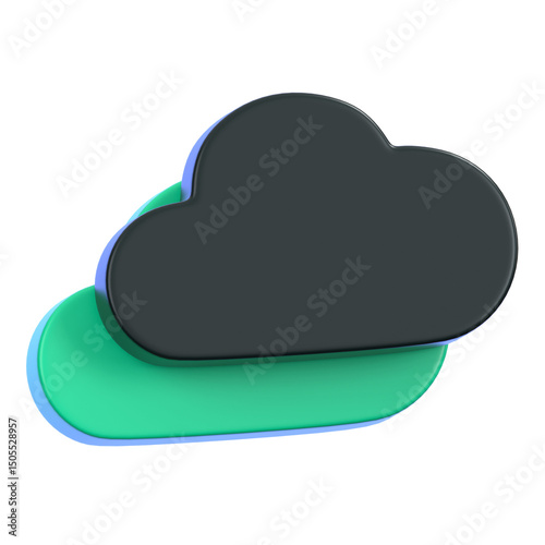 Cloud computing symbol isolated. General user interface icon concept. 3D Illustration.
