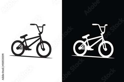 BMX icon flat icon vector on White Background Vector Art Illustration on white background.