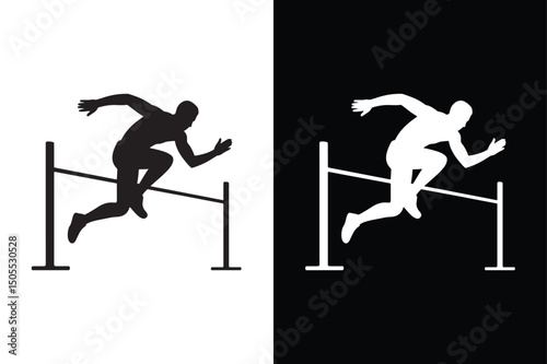 High Jump icon flat icon vector on White Background Vector Art Illustration on white background.