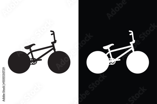 BMX icon flat icon vector on White Background Vector Art Illustration on white background.