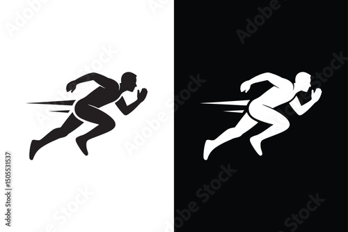 Long Jump icon flat icon vector on White Background Vector Art Illustration on white background.