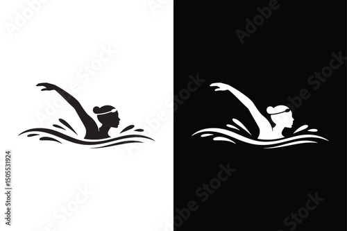 Synchronized Swimming icon vector on White Background ,Vector Art Illustration on white background.