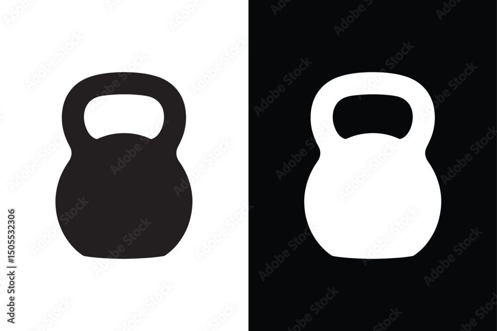 Fototapeta premium Kettlebell icon vector on White Background ,Vector Art Illustration on white background.