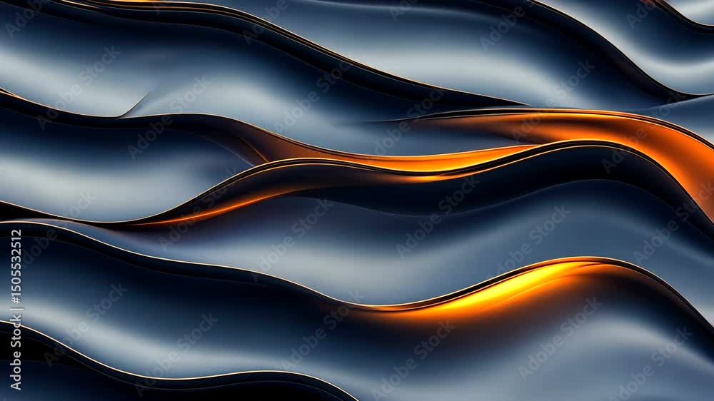 Wavy metallic layers, gold highlights Wavy metallic layers, gold highlights