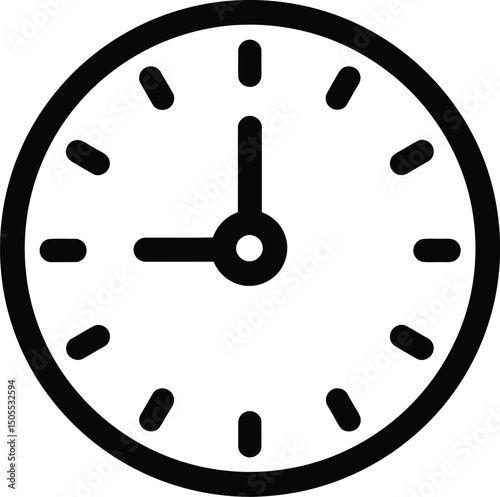 Time Management: a simple and minimal image of a clock face representing the essence of time. Capturing the elegance of a clock and the value of time management, with this minimalist illustration.