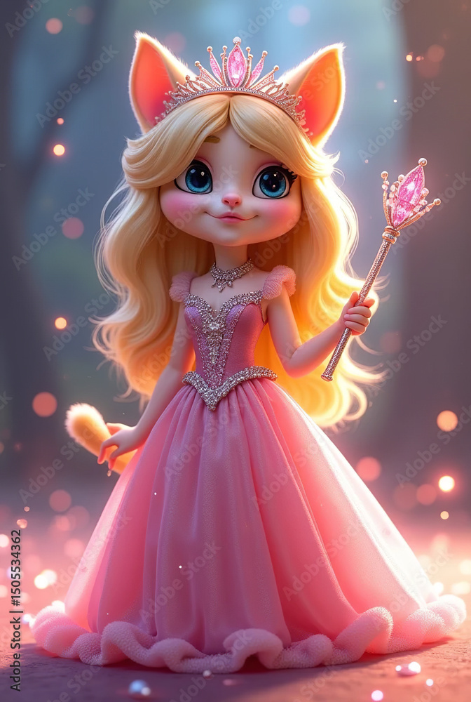 Fototapeta premium little princess with a magic wand