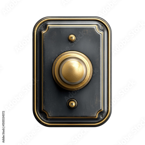 A vintage doorbell beckons with antique charm promising a welcome to a on transparent background