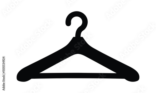 Hanger icon, Clothes hanger silhouette vector, Coat rack symbol