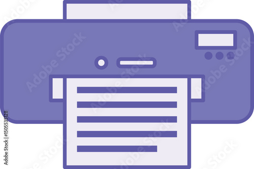 Colored Printer Icon. Vector Illustration. Device for Printing Documents from a Computer or Laptop. Gadget, Technology. Device Concept