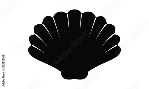 Sea shell silhouette vector, snail shell vector illustration