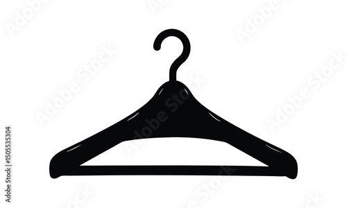 Hanger icon, Clothes hanger silhouette vector, Coat rack symbol