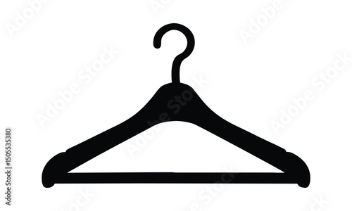 Hanger icon, Clothes hanger silhouette vector, Coat rack symbol