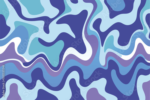Abstract fluid blue tones design illustration with transparency for versatile applications