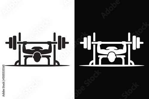 Bench Press icon vector on White Background ,Vector Art Illustration on white background.