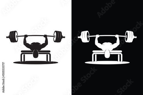 Bench Press icon vector on White Background ,Vector Art Illustration on white background.