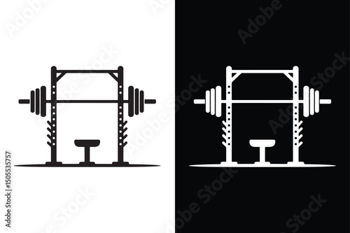 Squat Rack icon vector on White Background ,Vector Art Illustration on white background.