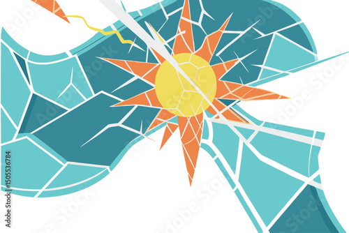 Abstract geometric design with vibrant colors and transparency suitable for creative projects