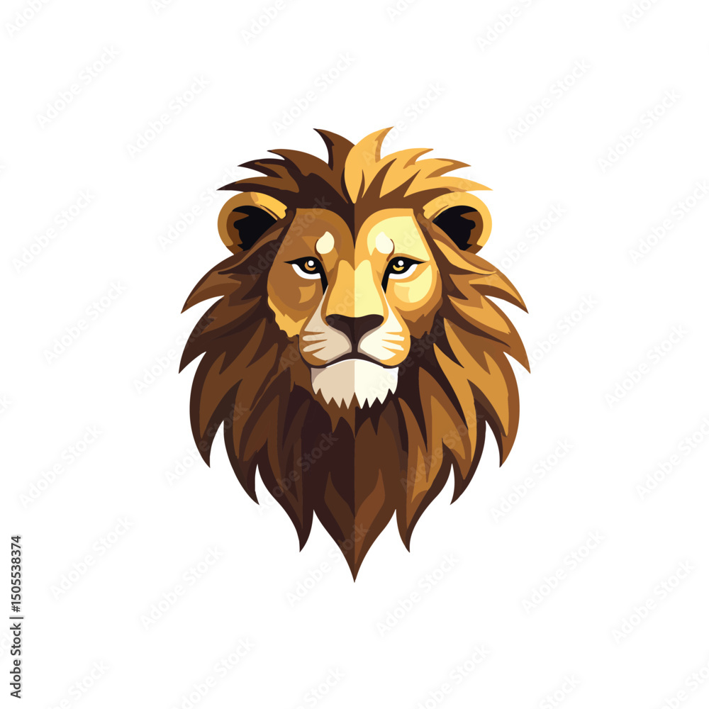 Obraz premium Lion head angry face vector illustration template.