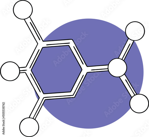 Abstract molecular structure representing scientific concepts with modern design
