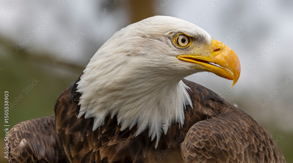 Obraz premium Close-up view of a Bald eagle (Haliaeetus leucocephalus) 
