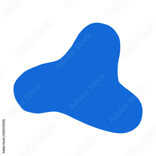 Abstract element of figure in children's doodle style blue color on white background